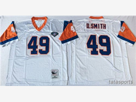 Denver Broncos #49 Dennis Smith 1994 Throwback White Jersey