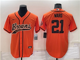 Cleveland Browns #21 Denzel Ward Orange Baseball Cool Base Jersey