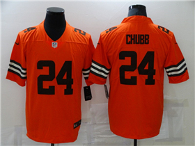 Cleveland Browns #24 Nick Chubb Orange Inverted Limited Jersey