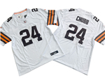 Cleveland Browns #24 Nick Chubb White Vapor F.U.S.E. Limited Jersey