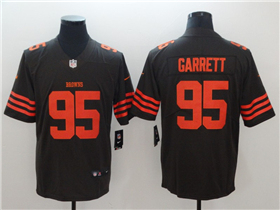 Cleveland Browns #95 Myles Garrett Alternate Brown Vapor Limited Jersey