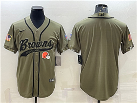 Cleveland Browns Olive Salute To Service Baseball Team Jersey