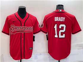Tampa Bay Buccaneers #12 Tom Brady Red Baseball Cool Base Jersey
