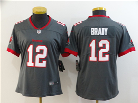 Tampa Bay Buccaneers #12 Tom Brady Women's Gray Vapor Limited Jersey