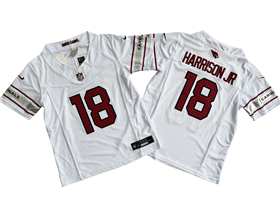 Arizona Cardinals #18 Marvin Harrison Jr. Youth White Vapor F.U.S.E. Limited Jersey