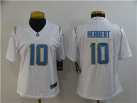 Los Angeles Chargers #10 Justin Herbert Women's White Vapor Limited Jersey
