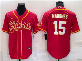 Kansas City Chiefs #15 Patrick Mahomes Red Baseball Cool Base Jersey