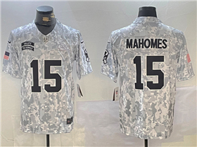 Kansas City Chiefs #15 Patrick Mahomes Arctic Camo 2024 Salute To Service Limited Jersey