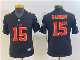 Kansas City Chiefs #15 Patrick Mahomes Youth Black Fashion Limited Jersey