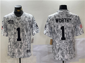 Kansas City Chiefs #1 Xavier Worthy Arctic Camo 2024 Salute To Service Limited Jersey