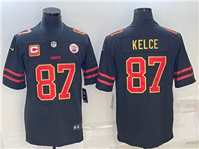 Kansas City Chiefs #87 Travis Kelce Black Gold Vapor Limited Jersey