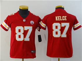 Kansas City Chiefs #87 Travis Kelce Youth Red Vapor Limited Jersey