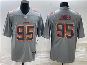Kansas City Chiefs #95 Chris Jones Gray Atmosphere Fashion Limited Jersey