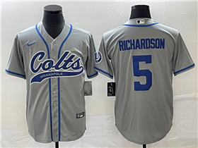 Indianapolis Colts #5 Anthony Richardson Gray Baseball Jersey