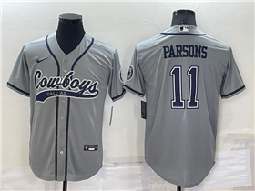 Dallas Cowboys #11 Micah Parsons Gray Baseball Cool Base Jersey