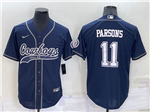 Dallas Cowboys #11 Micah Parsons Navy Baseball Cool Base Jersey