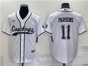 Dallas Cowboys #11 Micah Parsons White Baseball Cool Base Jersey