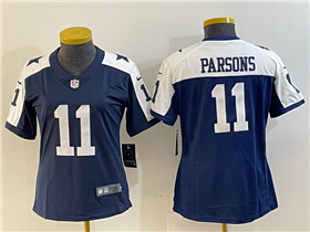 Dallas Cowboys #11 Micah Parsons Women's Thanksgiving Blue Vapor Limited Jersey