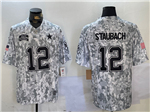 Dallas Cowboys #12 Roger Staubach Arctic Camo 2024 Salute To Service Limited Jersey