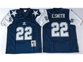 Dallas Cowboys #22 Emmitt Smith 1995 Throwback Navy Blue Jersey