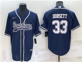 Dallas Cowboys #33 Tony Dorsett Navy Baseball Cool Base Jersey