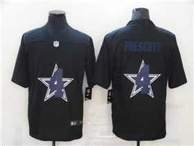 Dallas Cowboys #4 Dak Prescott Black Shadow Logo Limited Jersey