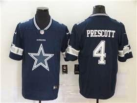 Dallas Cowboys #4 Dak Prescott Blue Team Big Logo Vapor Limited Jersey