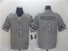 Dallas Cowboys #4 Dak Prescott Gray Gridiron Gray Limited Jersey