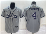 Dallas Cowboys #4 Dak Prescott Gray Baseball Cool Base Jersey