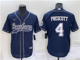 Dallas Cowboys #4 Dak Prescott Navy Baseball Cool Base Jersey