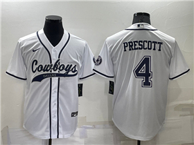 Dallas Cowboys #4 Dak Prescott White Baseball Cool Base Jersey