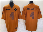 Dallas Cowboys #4 Dak Prescott 2023 Brown Salute To Service Limited Jersey