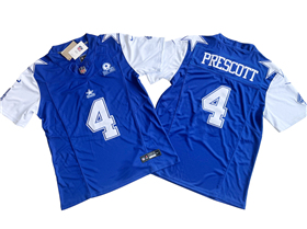 Dallas Cowboys #4 Dak Prescott Throwback Blue Vapor F.U.S.E. Limited Jersey