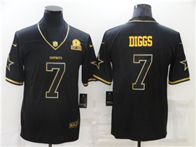 Dallas Cowboys #7 Trevon Diggs Black Gold Vapor Limited Jersey