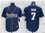 Dallas Cowboys #7 Trevon Diggs Navy Baseball Cool Base Jersey
