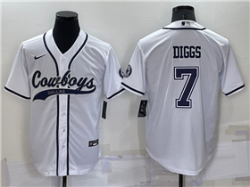 Dallas Cowboys #7 Trevon Diggs White Baseball Cool Base Jersey