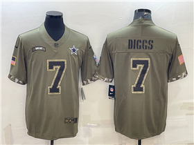 Dallas Cowboys #7 Trevon Diggs 2022 Olive Salute To Service Limited Jersey