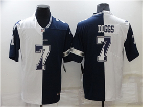 Dallas Cowboys #7 Trevon Diggs Split White/Blue Limited Jersey