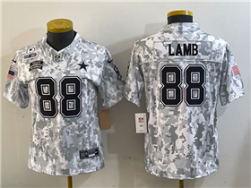 Dallas Cowboys #88 CeeDee Lamb Women's Arctic Camo 2024 Salute To Service Limited Jersey