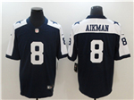 Dallas Cowboys #8 Troy Aikman Thanksgiving Blue Vapor Limited Jersey