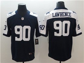 Dallas Cowboys #90 Demarcus Lawrence Thanksgiving Blue Vapor Limited Jersey