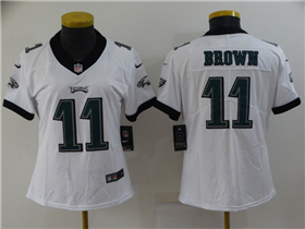 Philadelphia Eagles #11 A.J. Brown Women's White Vapor Limited Jersey