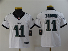 Philadelphia Eagles #11 A.J. Brown Youth White Vapor Limited Jersey