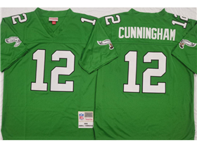 Philadelphia Eagles #12 Randall Cunningham 1990 Throwback Green Jersey