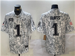 Philadelphia Eagles #1 Jalen Hurts Arctic Camo 2024 Salute To Service Limited Jersey