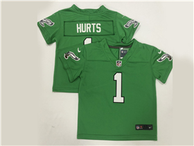 Philadelphia Eagles #1 Jalen Hurts Toddler Kelly Green Vapor Limited Jersey