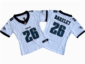 Philadelphia Eagles #26 Saquon Barkley Women's White Vapor F.U.S.E. Limited Jersey