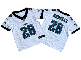 Philadelphia Eagles #26 Saquon Barkley Youth White Vapor F.U.S.E. Limited Jersey