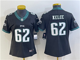 Philadelphia Eagles #62 Jason Kelce Women's Black Vapor Limited Jersey