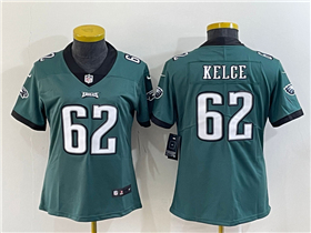 Philadelphia Eagles #62 Jason Kelce Women's Green Vapor Limited Jersey
